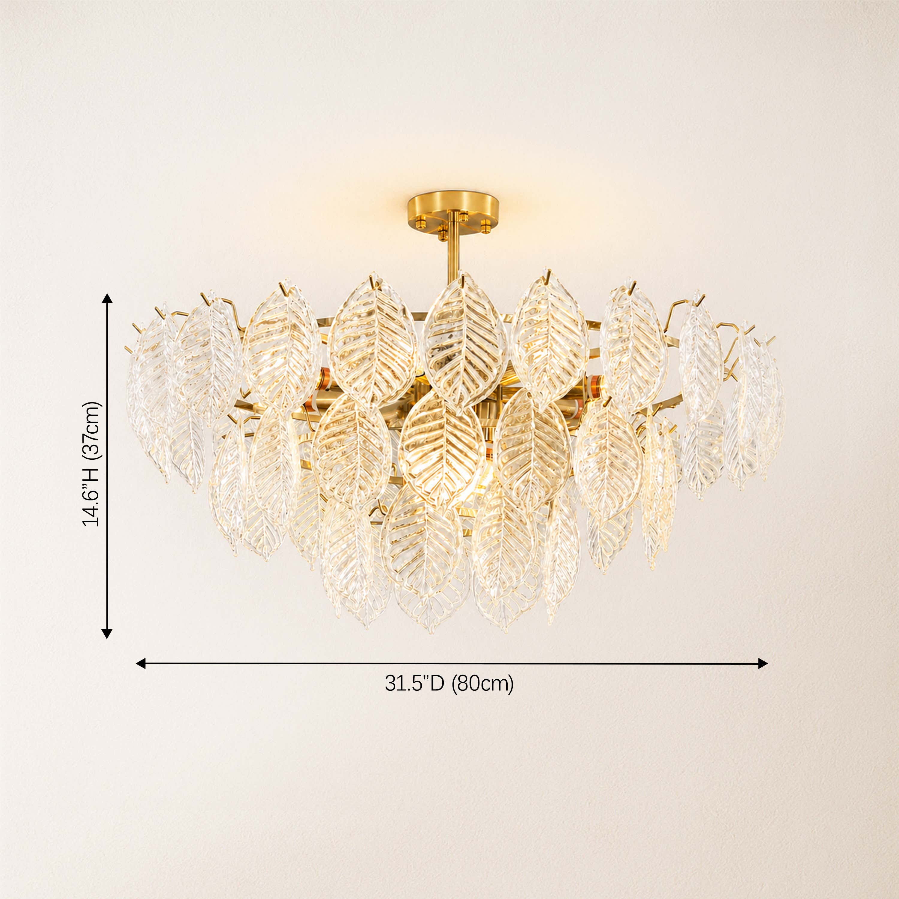 Sylvara Leaf Glass Chandelier