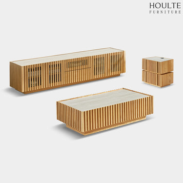 Isla Oak Media Console And Coffee Table And Nightstand