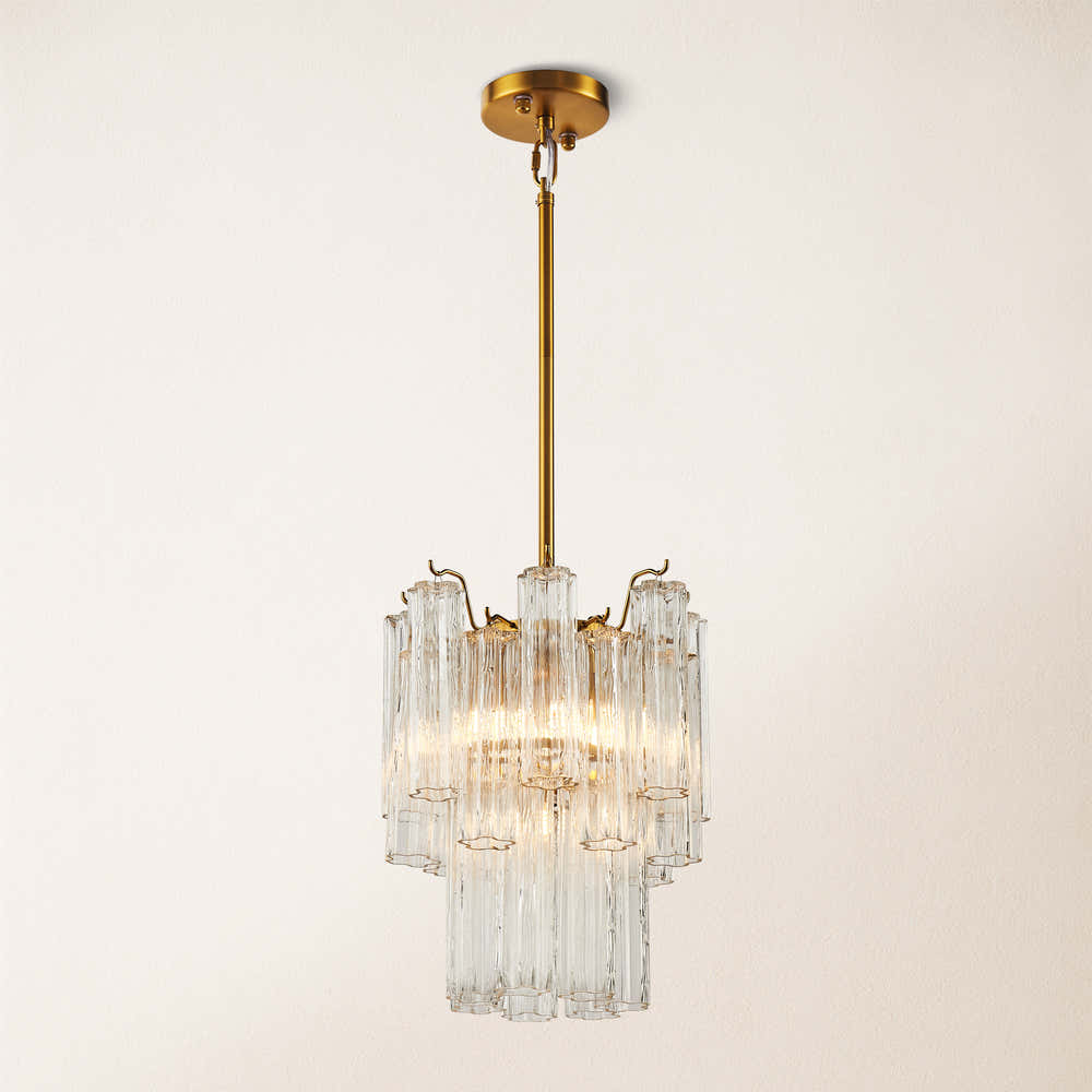 Dawel Glass Round Chandelier 12"D#Glass_Clear