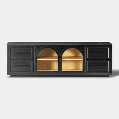 Alvar Oak Media Console and Sideboard Set