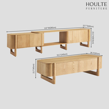 Silas Extendable TV Stand and Coffee Table Set