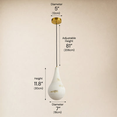 Sylvene Resin Teardrop Pendant 7.1"D 