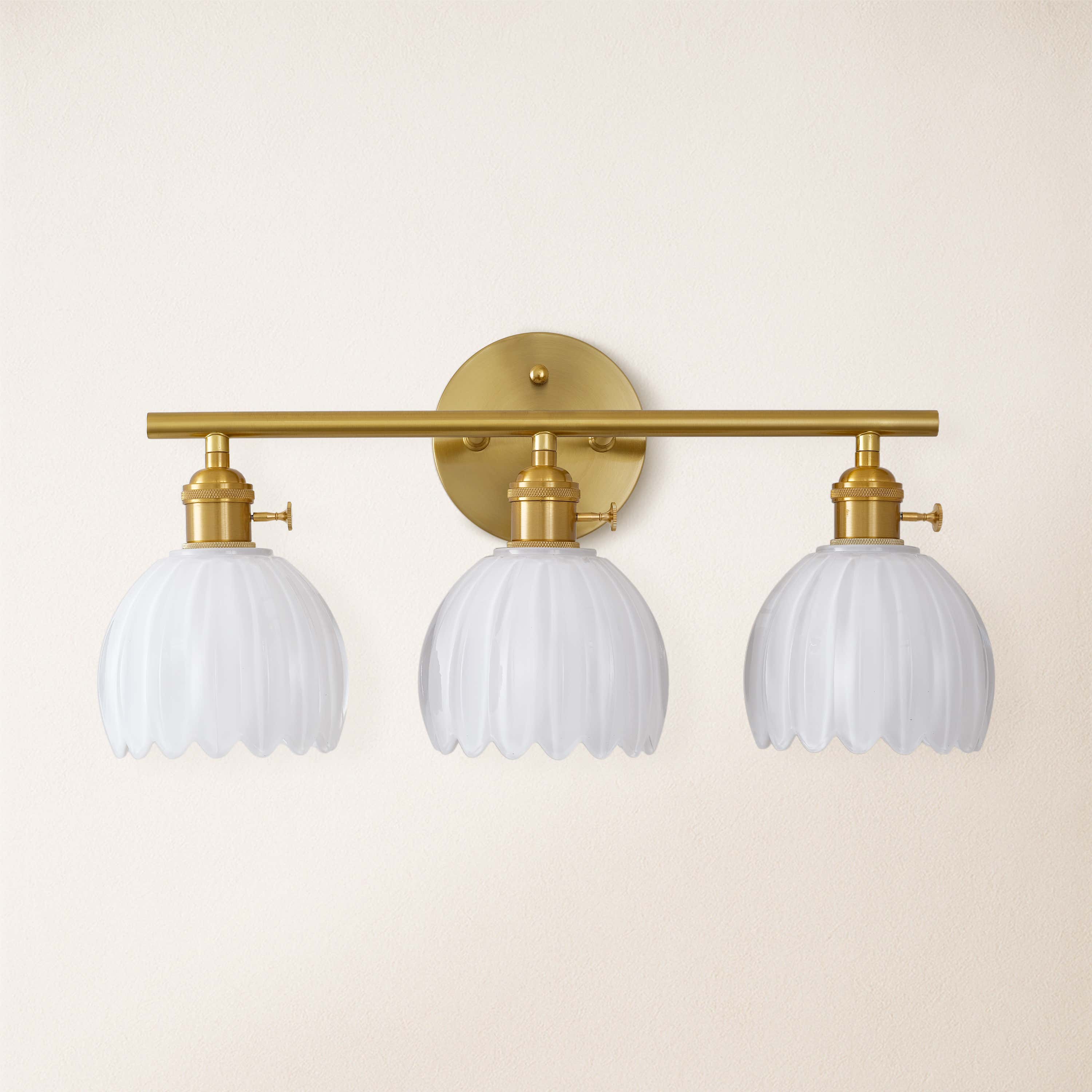 Orbixa Milky Glass 3-Lights Wall Sconce 18.8"W