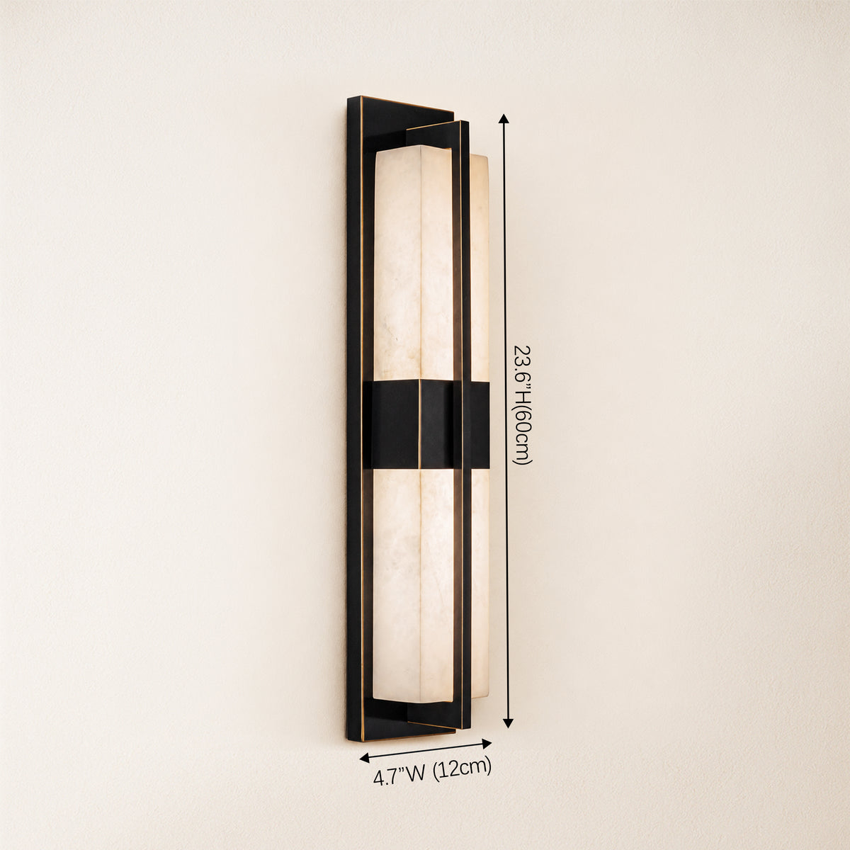 Caelum Alabaster Cuboid Wall Sconce