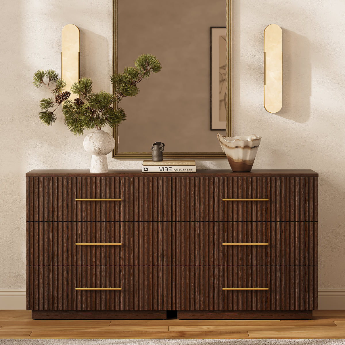 Holt 63“ Oak 6-Drawer Chest(Set of 2)