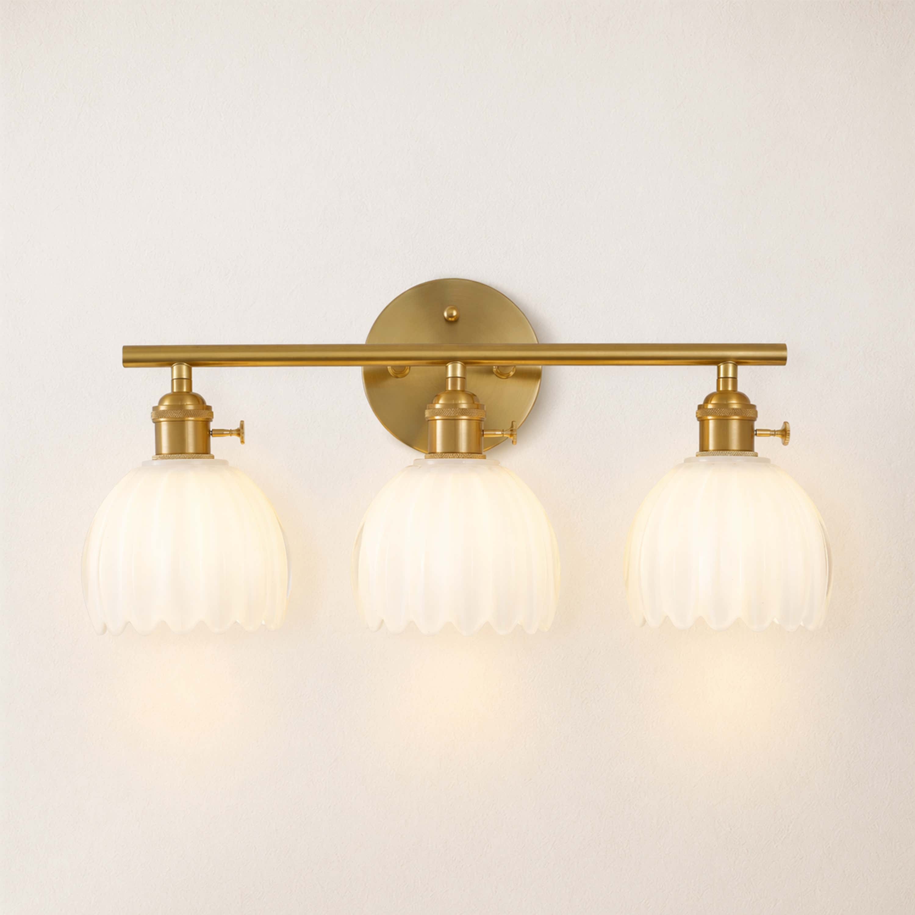 Orbixa Milky Glass 3-Lights Wall Sconce 18.8"W