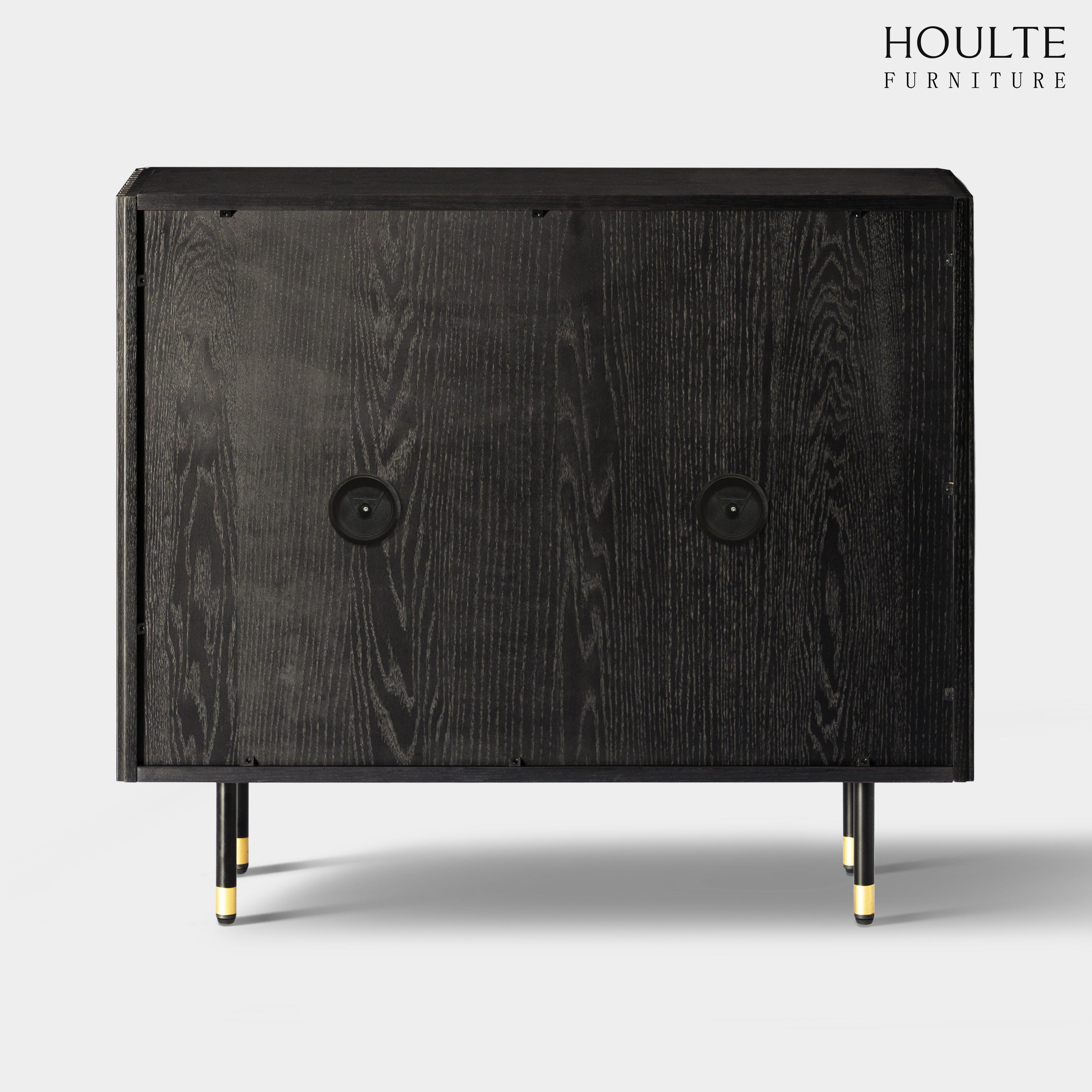 Ewan Oak Media Console and Cabinet Set