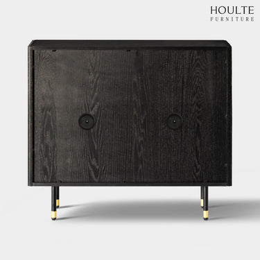 Ewan Oak Media Console and Cabinet Set