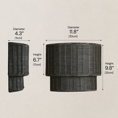 Cavana Rattan Tiered Wall Sconce 10"H 