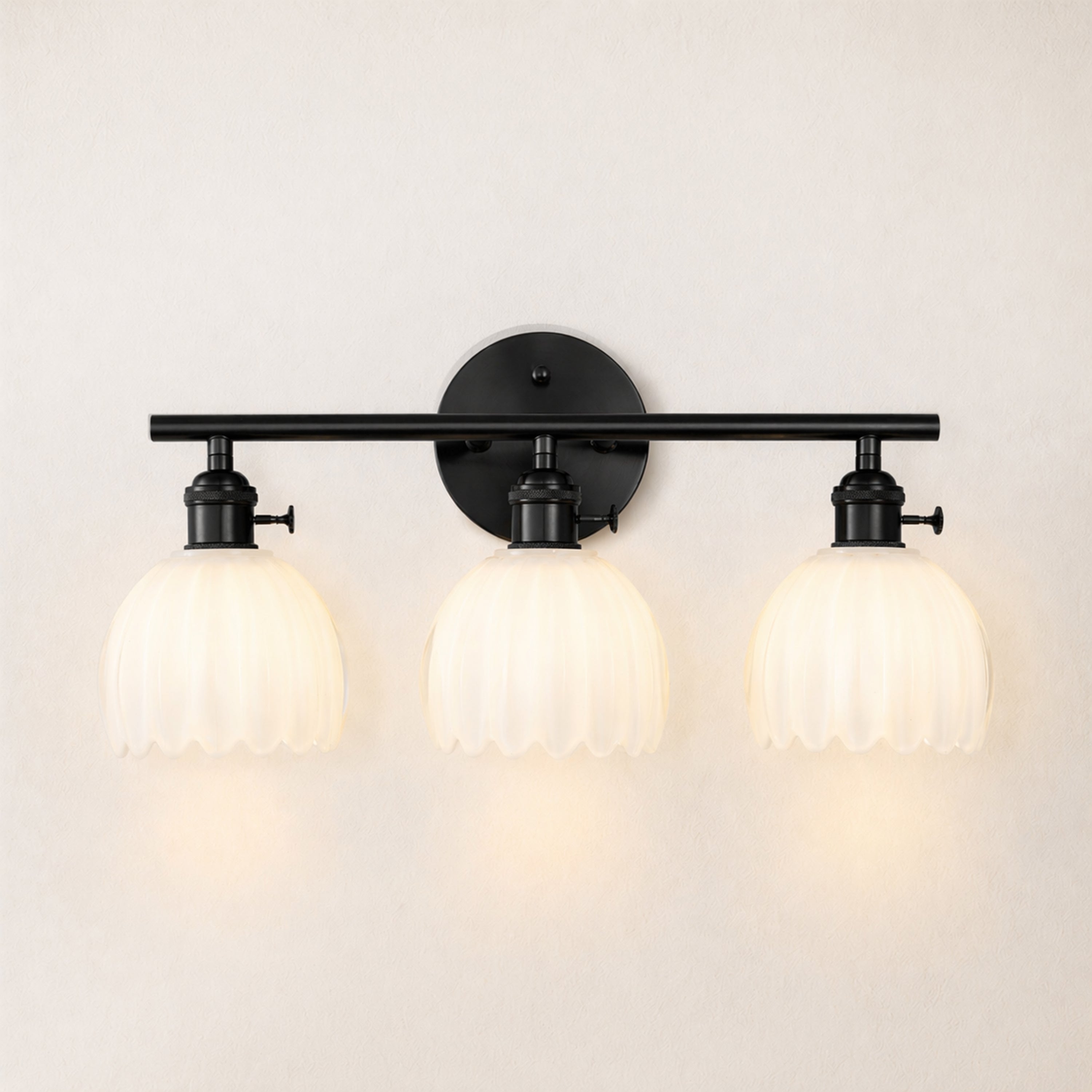 Orbixa Milky Glass 3-Lights Wall Sconce 18.8"W