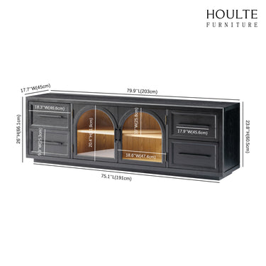 Alvar Oak Media Console 80"W