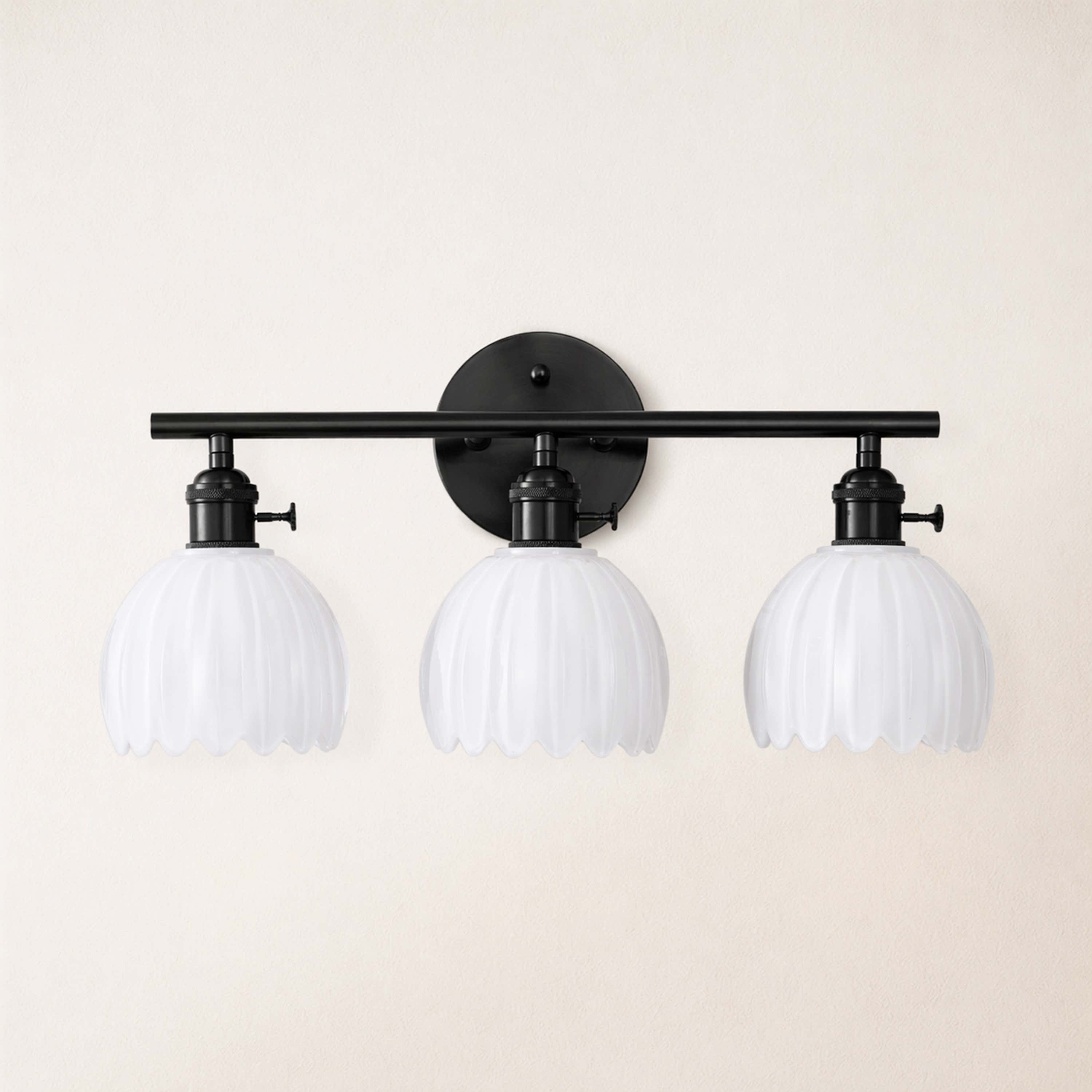 Orbixa Milky Glass 3-Lights Wall Sconce 18.8"W