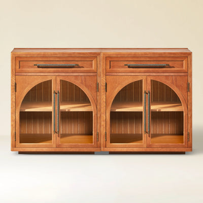 Alvar Arched 61" Oak Sideboard with Drawers(Set of 2)