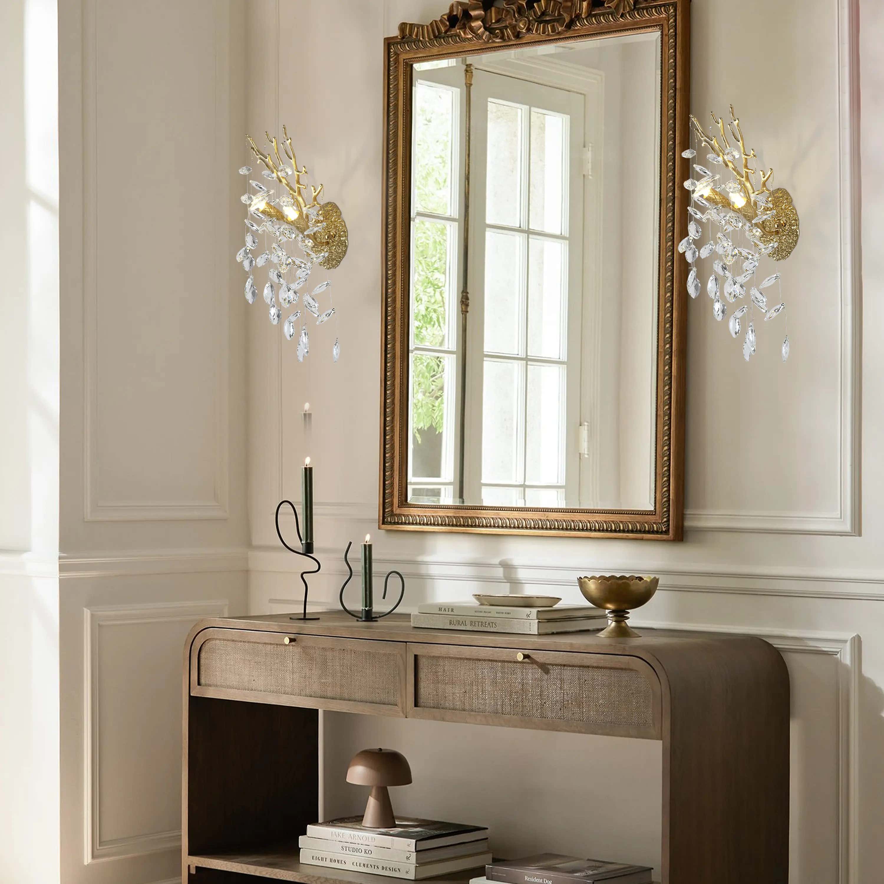 Frostleaf Crystal Branch Wall Sconce 10"H