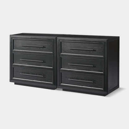 Alvar 63″ Oak 6-Drawer Chest(Set of 2)