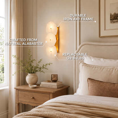 Moira Alabaster 3 Lights Wall Sconce