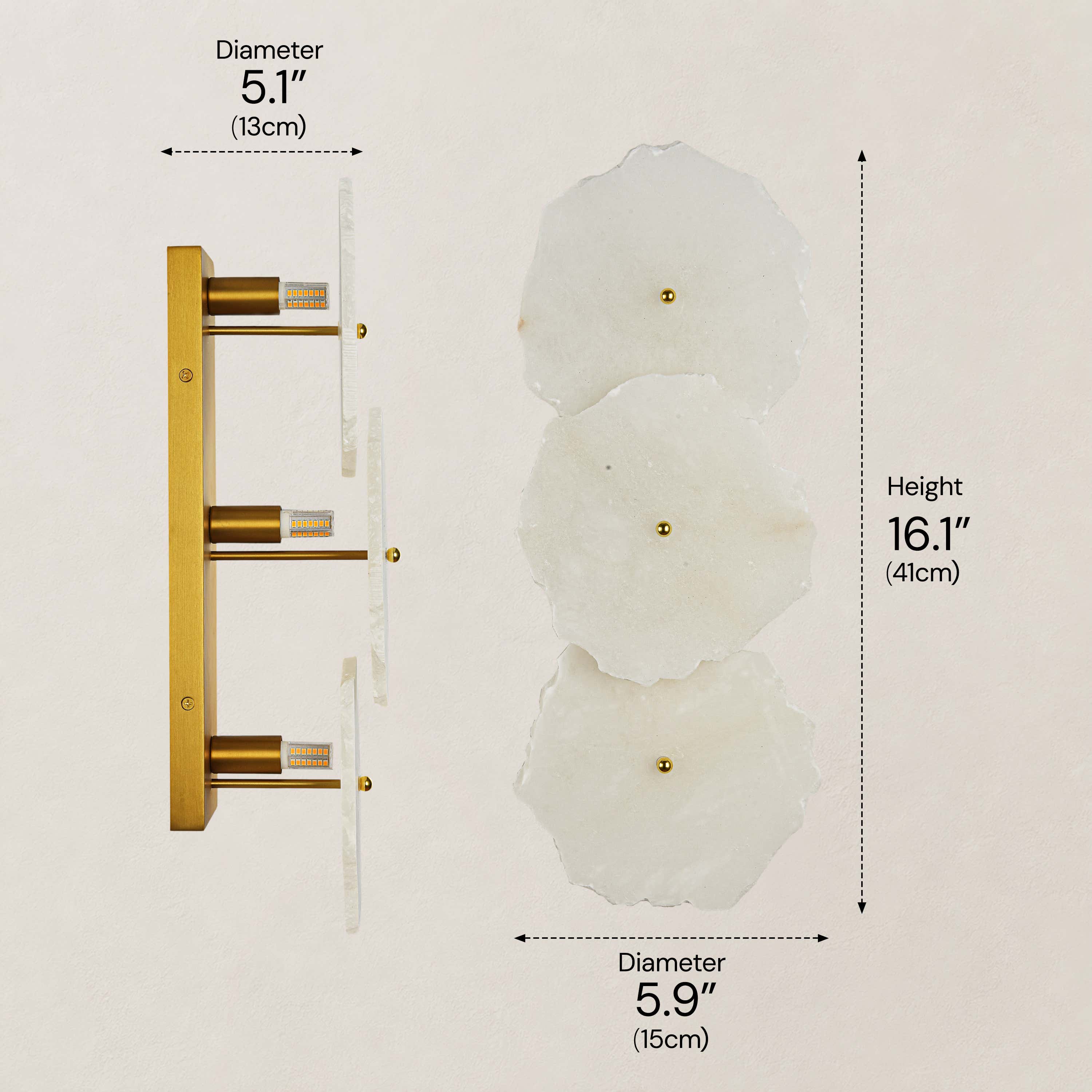 Moira Alabaster 3 Lights Wall Sconce