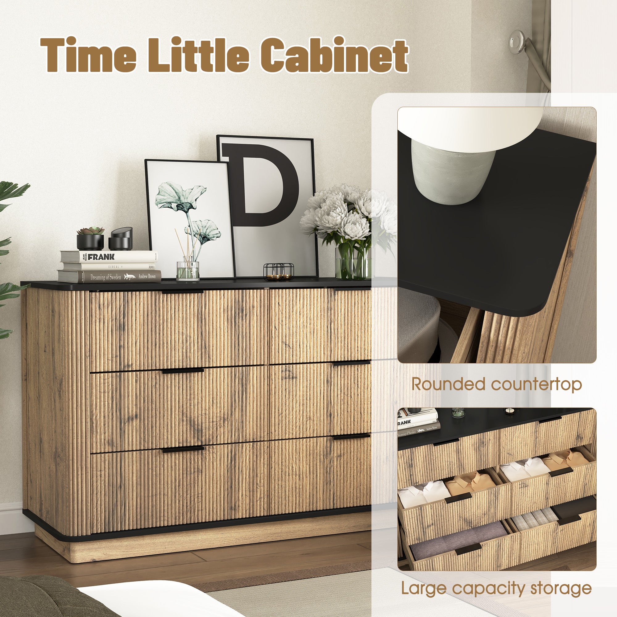 Bedenac Natural Wood Drawers 47"