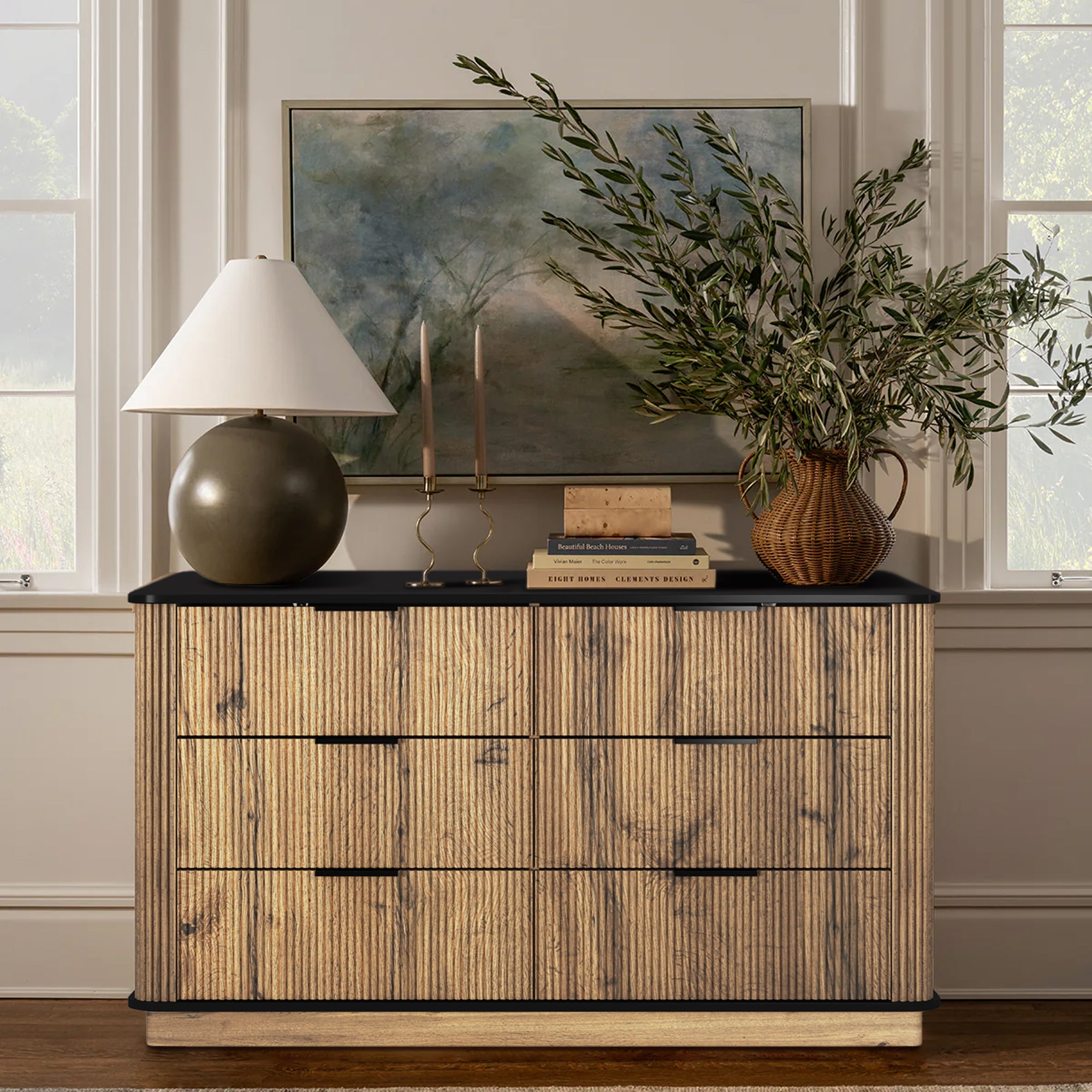 Bedenac Natural Wood Drawers 47"