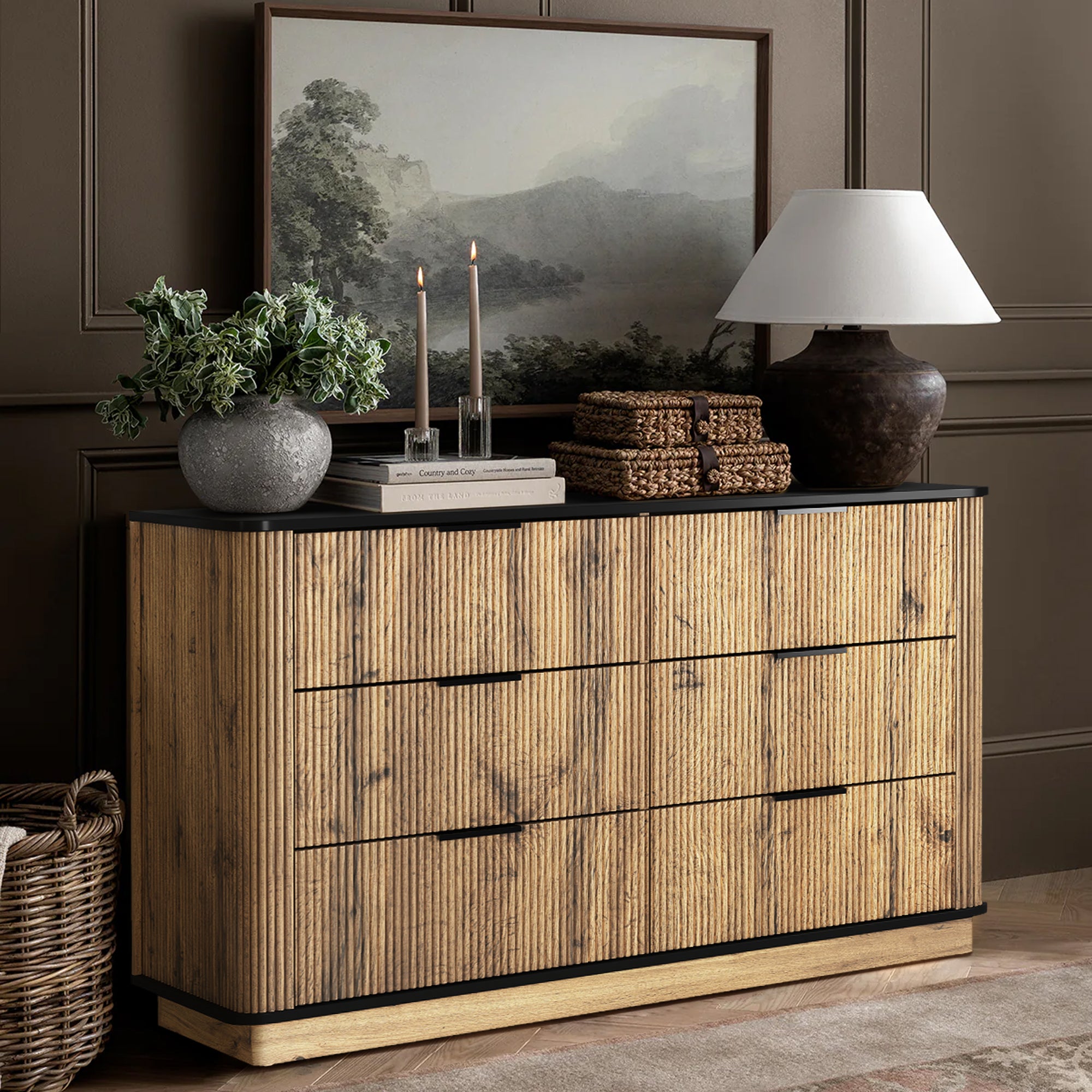 Bedenac Natural Wood Drawers 47"