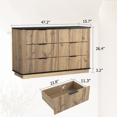 Bedenac Natural Wood Drawers 47"