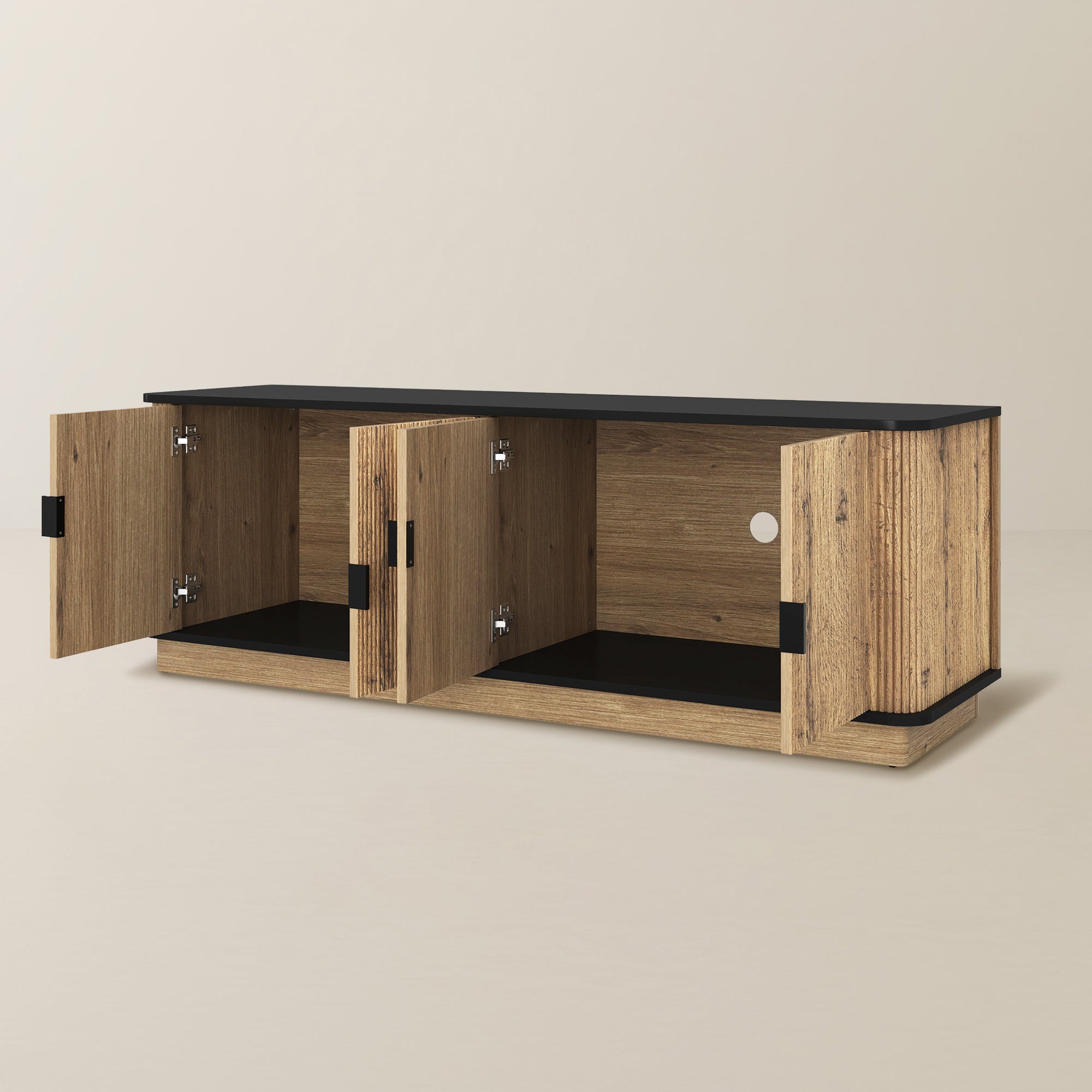 Bedenac Natural Wood Media Console 55"