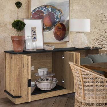 Bedenac Natural Wood Media Console 55"