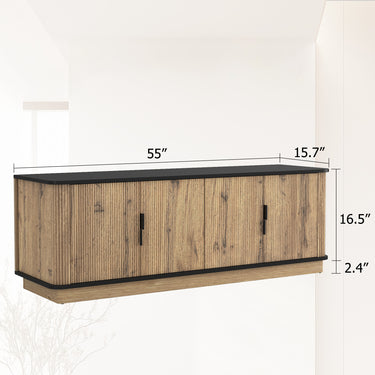 Bedenac Natural Wood Media Console 55"