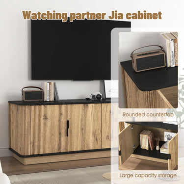 Bedenac Natural Wood Media Console 55"