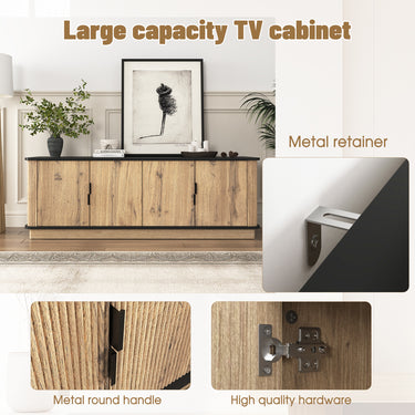 Bedenac Natural Wood Media Console 55"