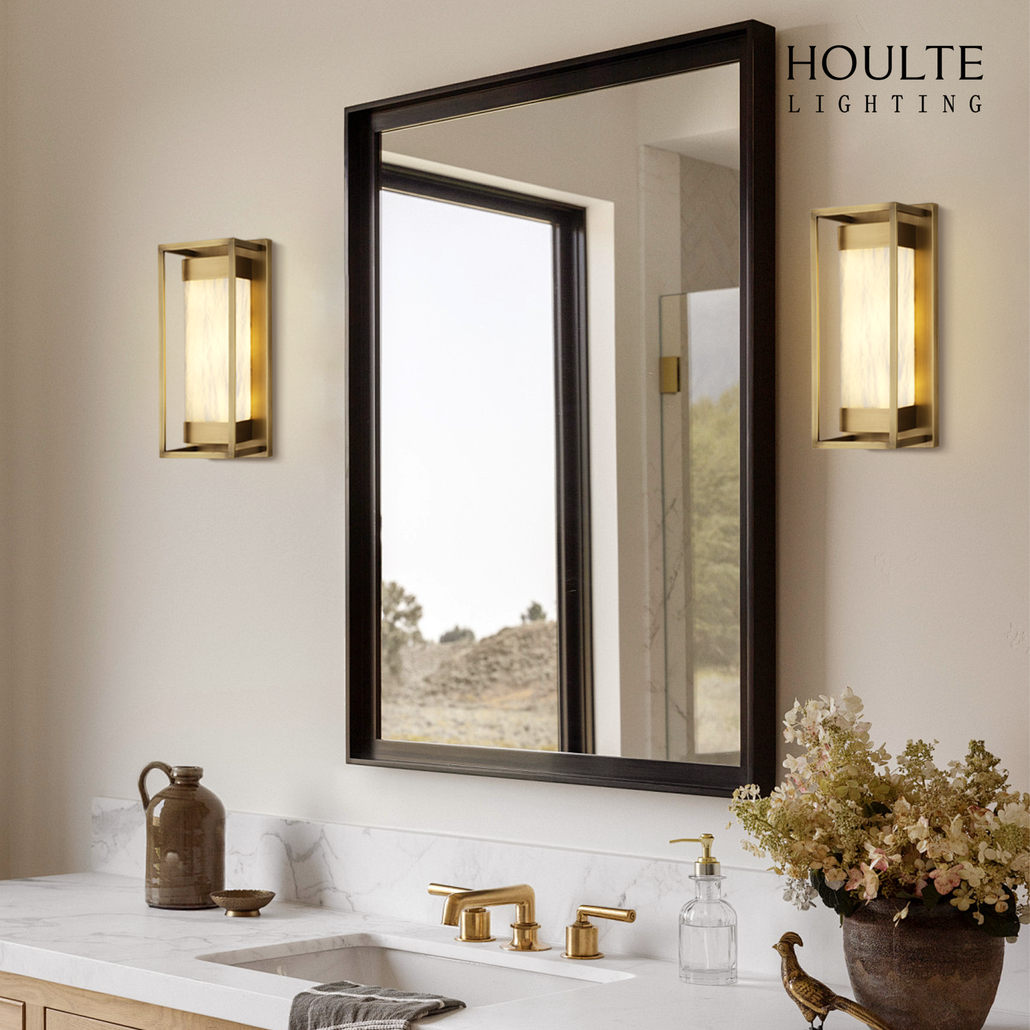 Bravura Alabaster Wall Sconce 15.7"H