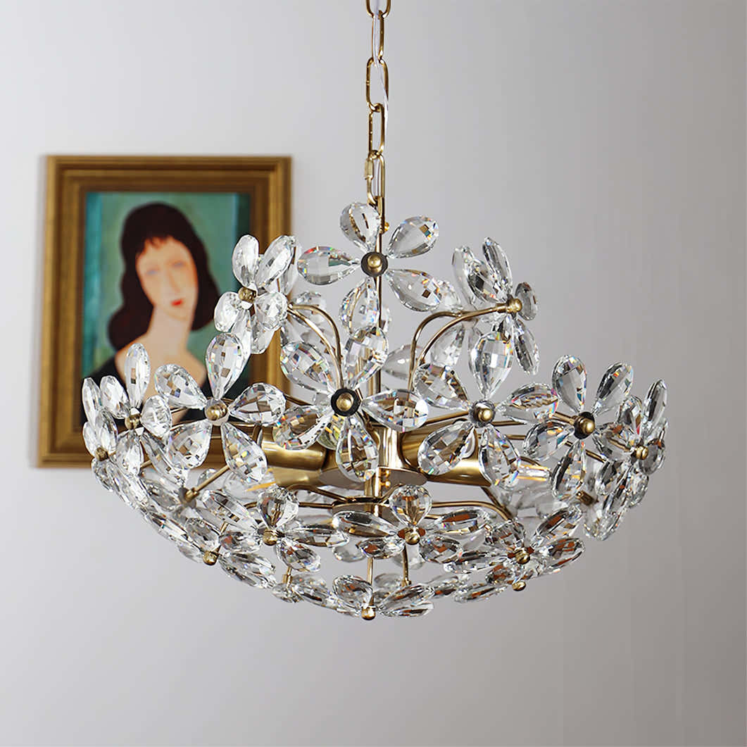 Liora Crystal Bloom Round Large Chandelier