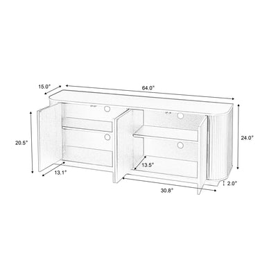 Buffet Striped Sideboard 64"