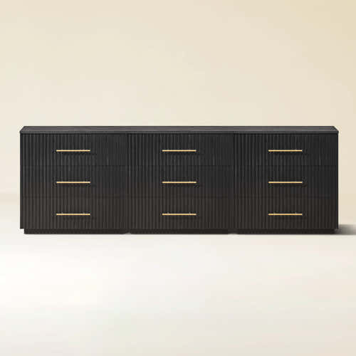 Holt 95" Oak 9-Drawer Chest(Set of 3)