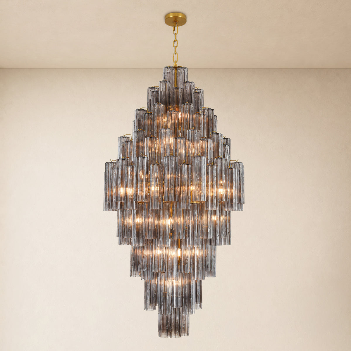 Lumeris Crystal Cascade Chandelier 36"D 
