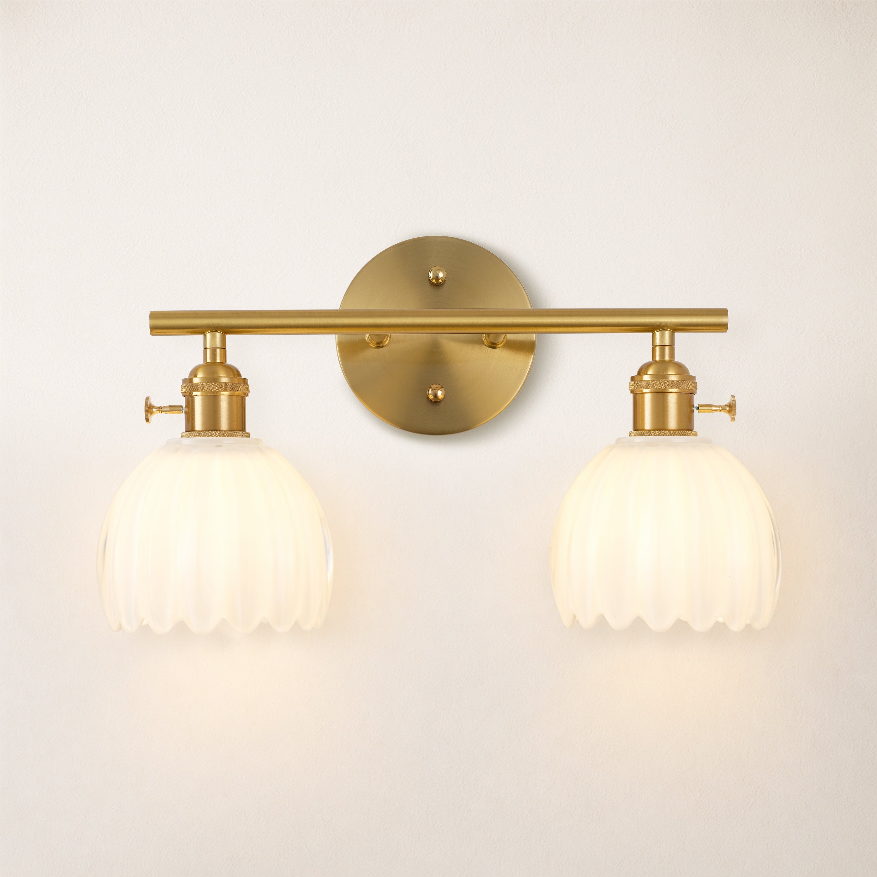 Orbixa Milky Glass 2-Lights Wall Sconce 15