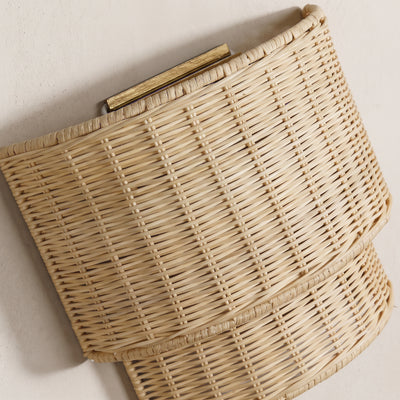 Cavana Rattan Tiered Wall Sconce 10"H