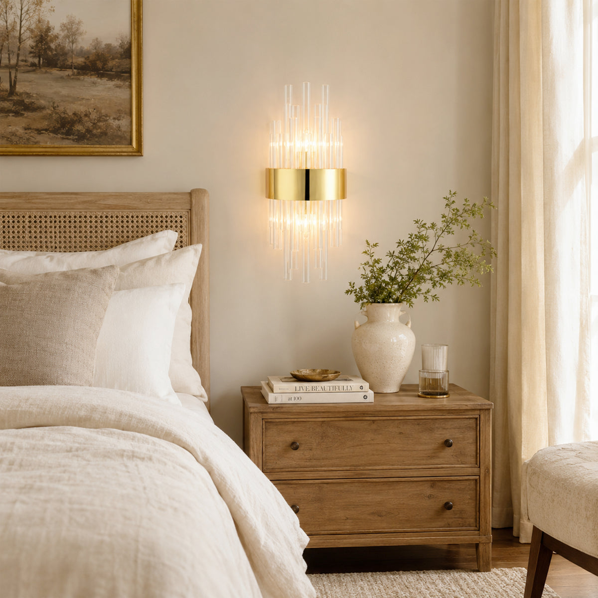 Claridell Crystal Tubular Wall Sconce
