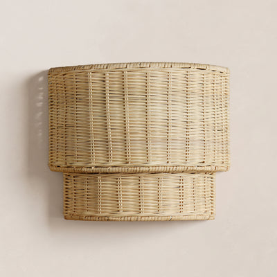 Cavana Rattan Tiered Wall Sconce 10"H 
