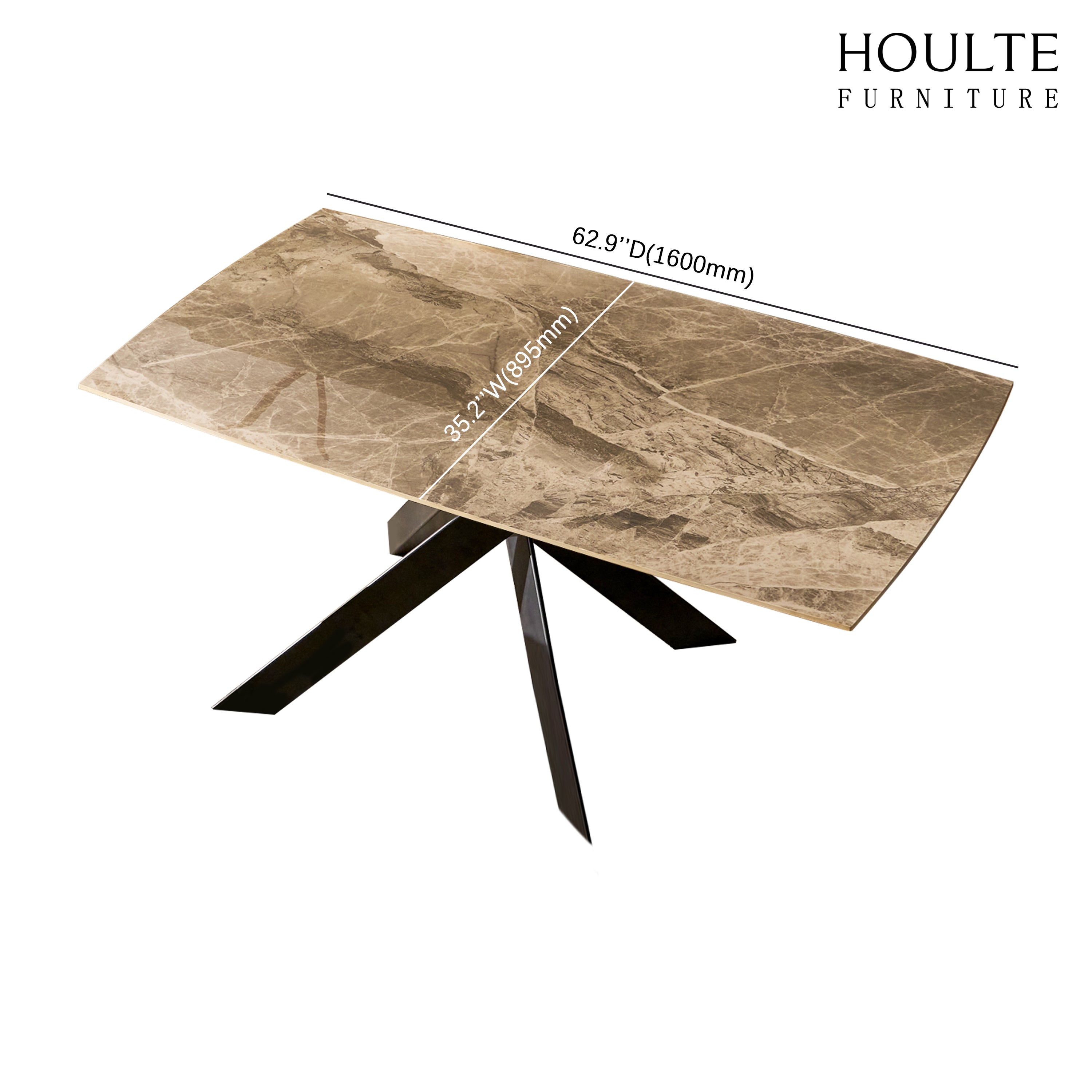 Labarthe Extended Rectangular Sintered Stone Dining Table 63"-95"