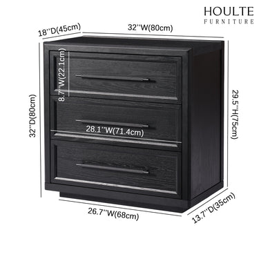 Alvar 32″ Oak 3-Drawer Chest