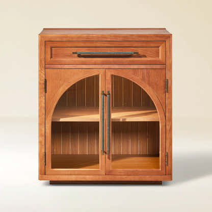Alvar Arched 32" Oak Storage Cabinet with Drawers
