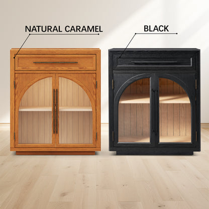 Alvar Arched 32" Oak Storage Cabinet with Drawers