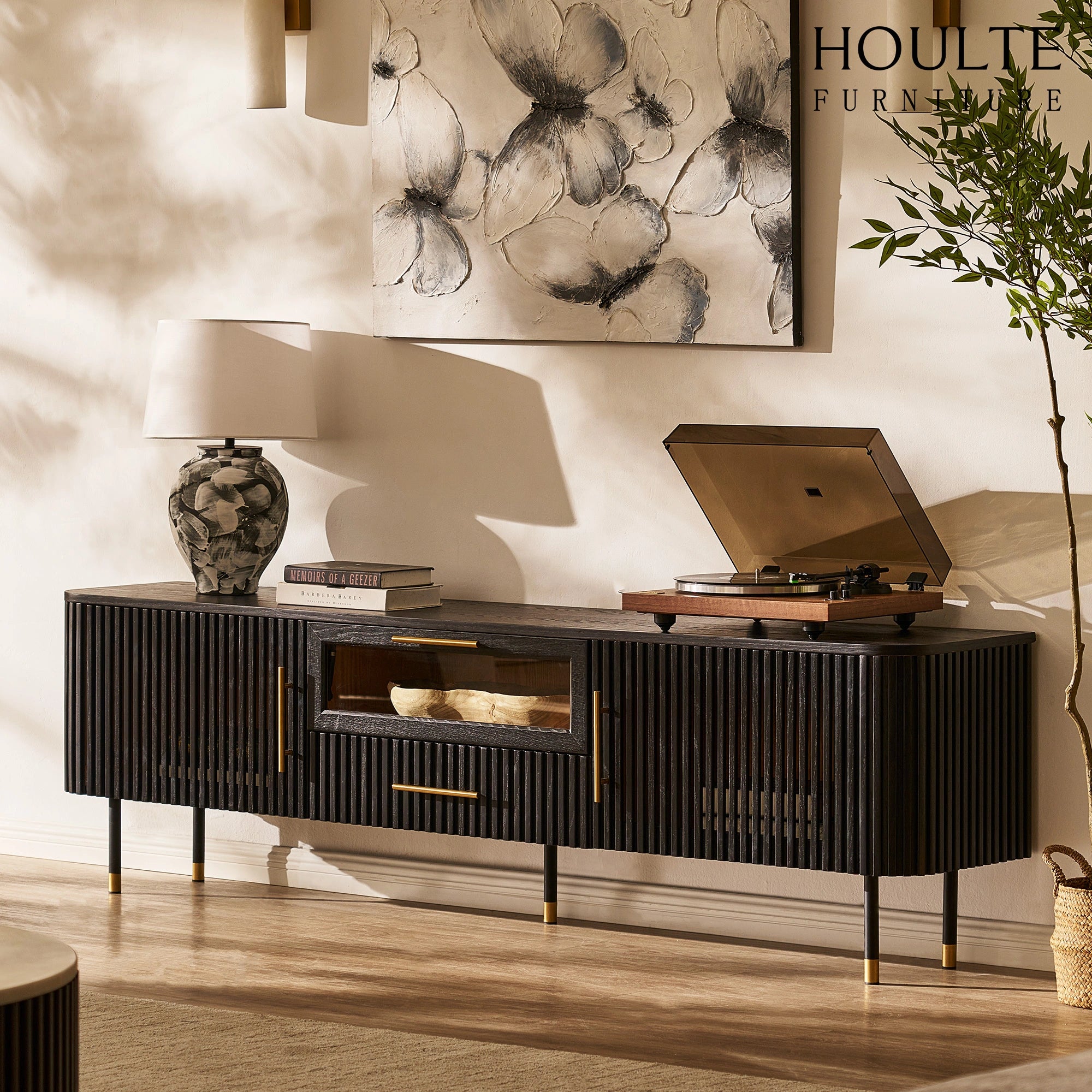 Holton Oak Media Console 80"W
