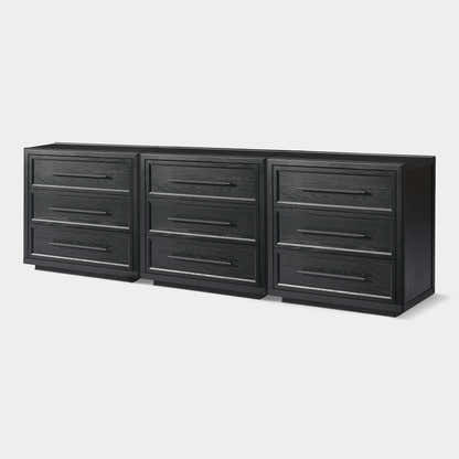 Alvar 95″ Oak 9-Drawer Chest(Set of 3)