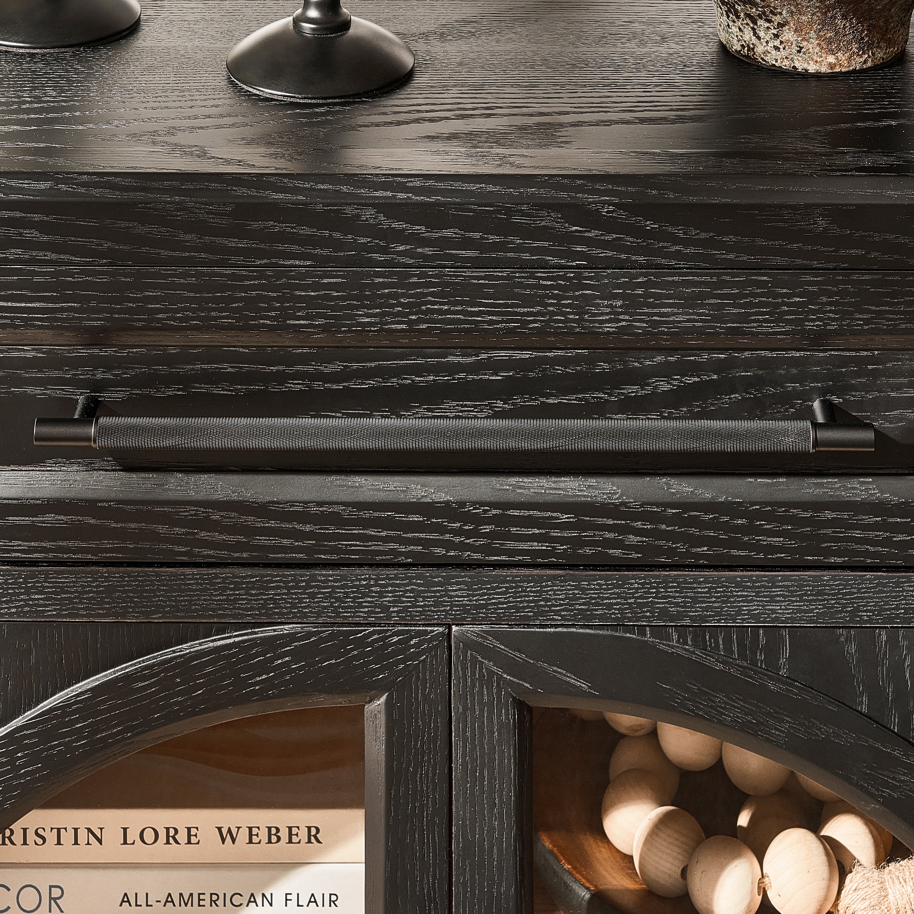 Alvar Arched 32" Oak Storage Cabinet with Drawers