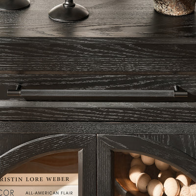 Alvar Arched 30" Oak Storage Cabinet with Drawers