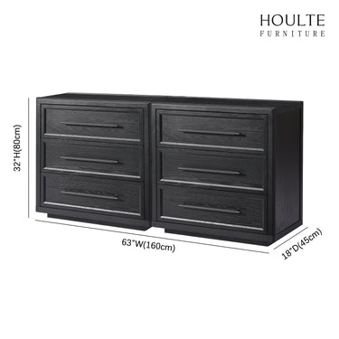 Alvar 63″ Oak 6-Drawer Chest(Set of 2)