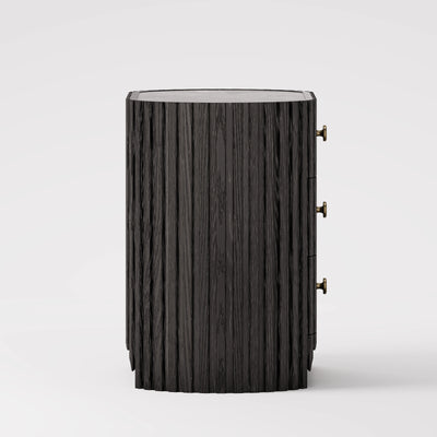 Sinclair Fluted Stone Nightstand 30"W