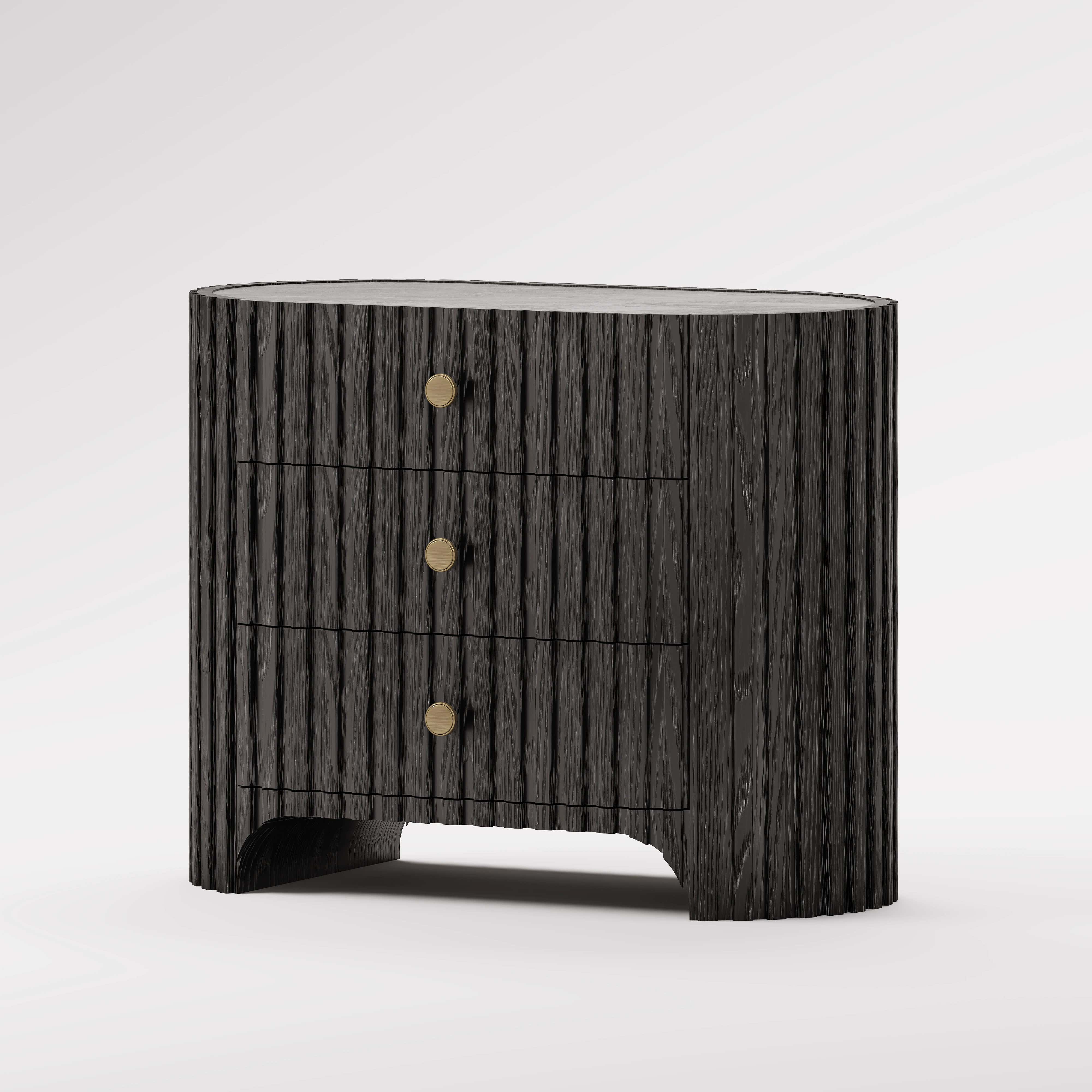 Sinclair Fluted Stone Nightstand 30"W